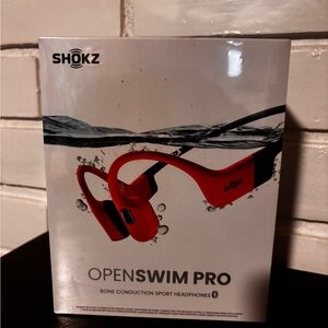 SHOKZ AFTERSHOKZ Open Swim Pro Bone Conduction Sport Headphones - Red
